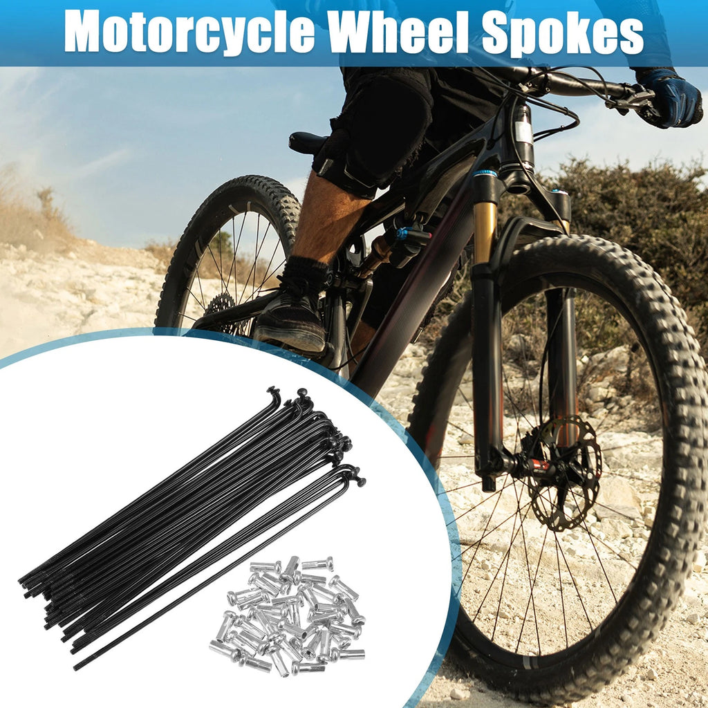 14G J Bend Bicycle Spokes Kit 125mm with Nipples for 36pcs
