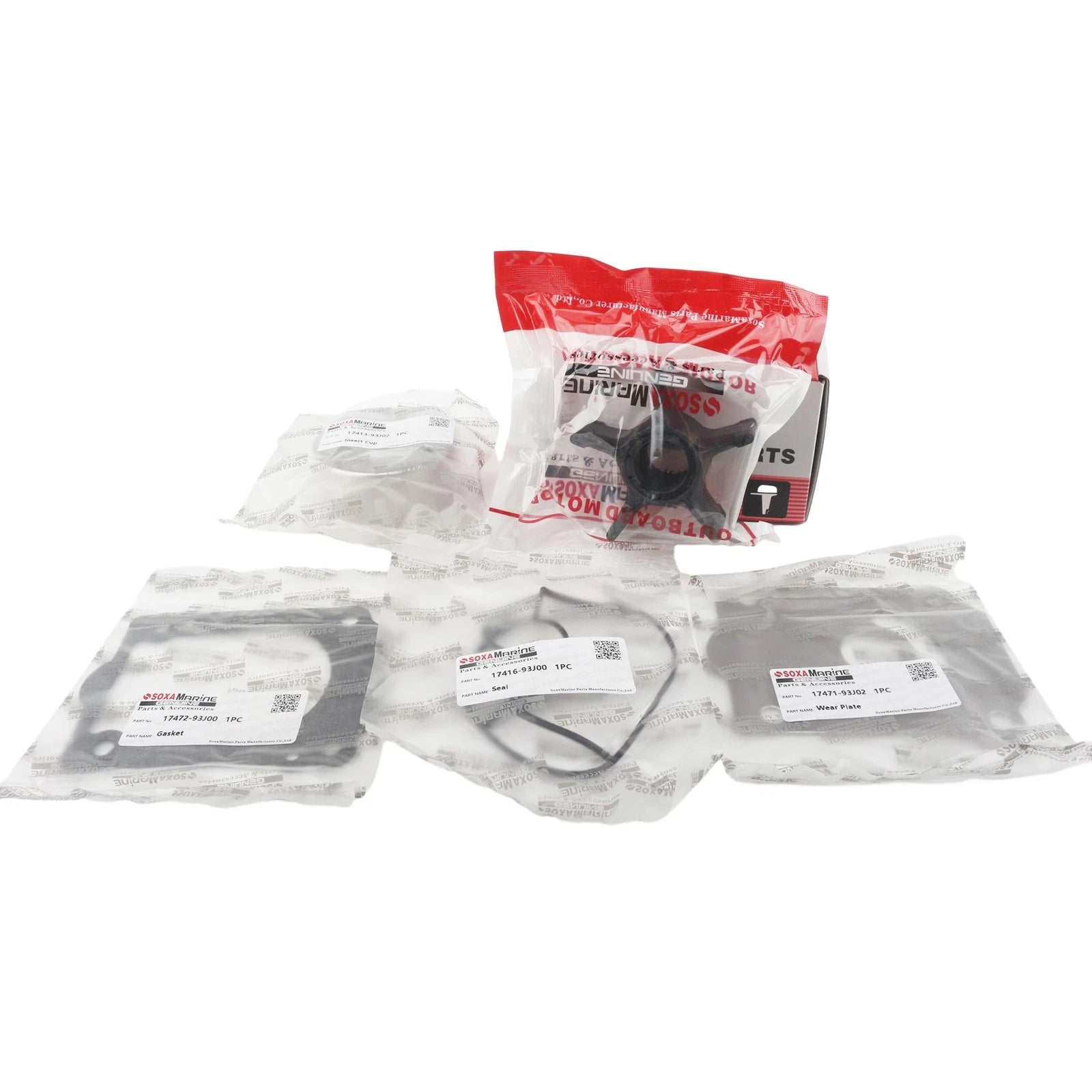 Water Pump Impeller Repair Kit for Suzuki Marine DF 200 225 250 HP (2000–2023) 17400-93J00