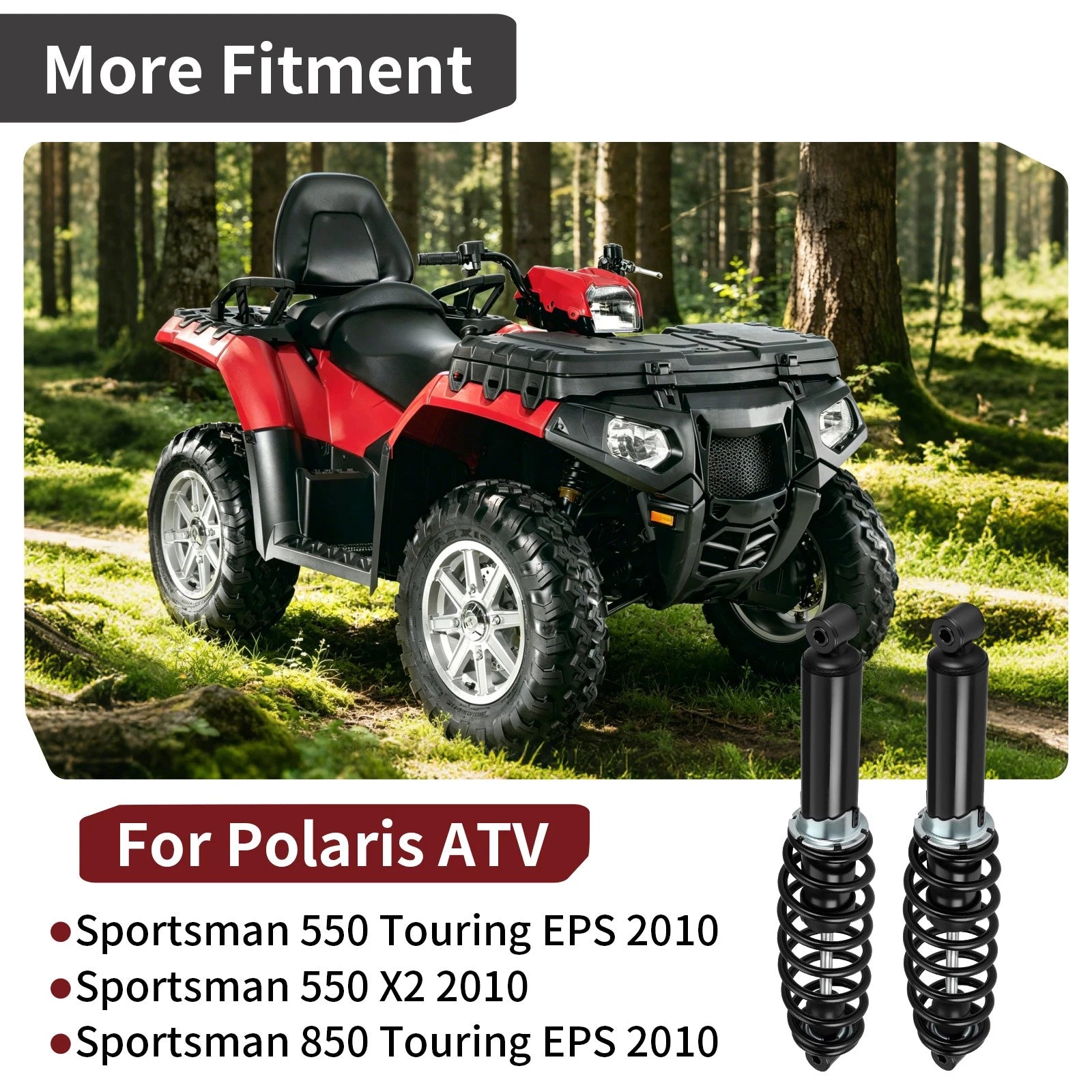 Set of 2 Rear Shock Absorbers for Polaris Sportsman 550 850 Touring EPS (2010)
