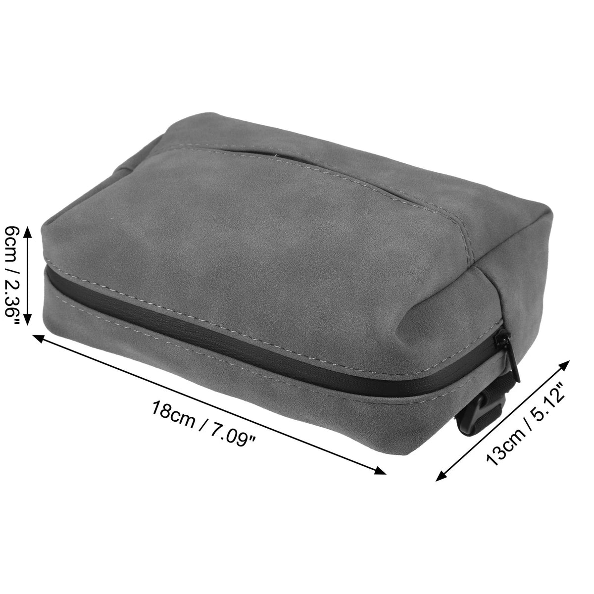 Center Armrest Tissue Box for Universal Car Back Seat (Gray)