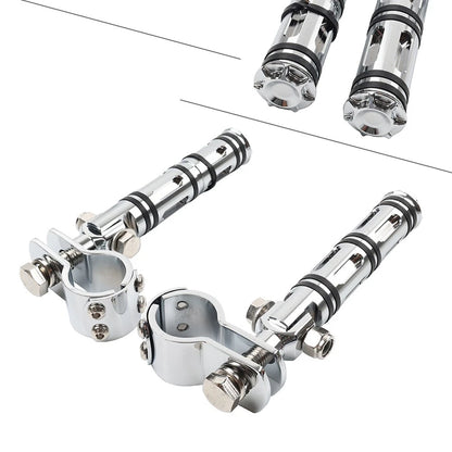Chrome Engine Guard Bar Foot Pegs for Harley Yamaha (25-32mm)
