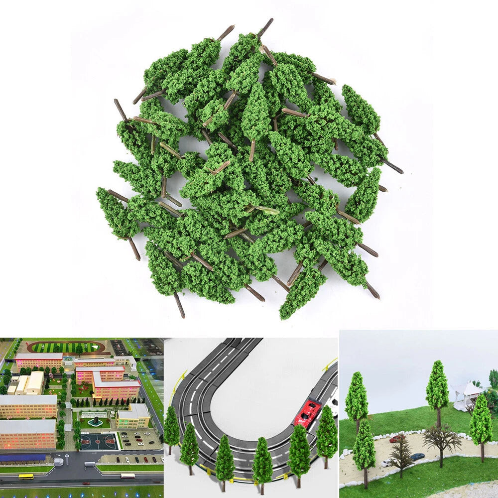50Pcs Model Trees for HO Scale Train Railroad Diorama Landscape