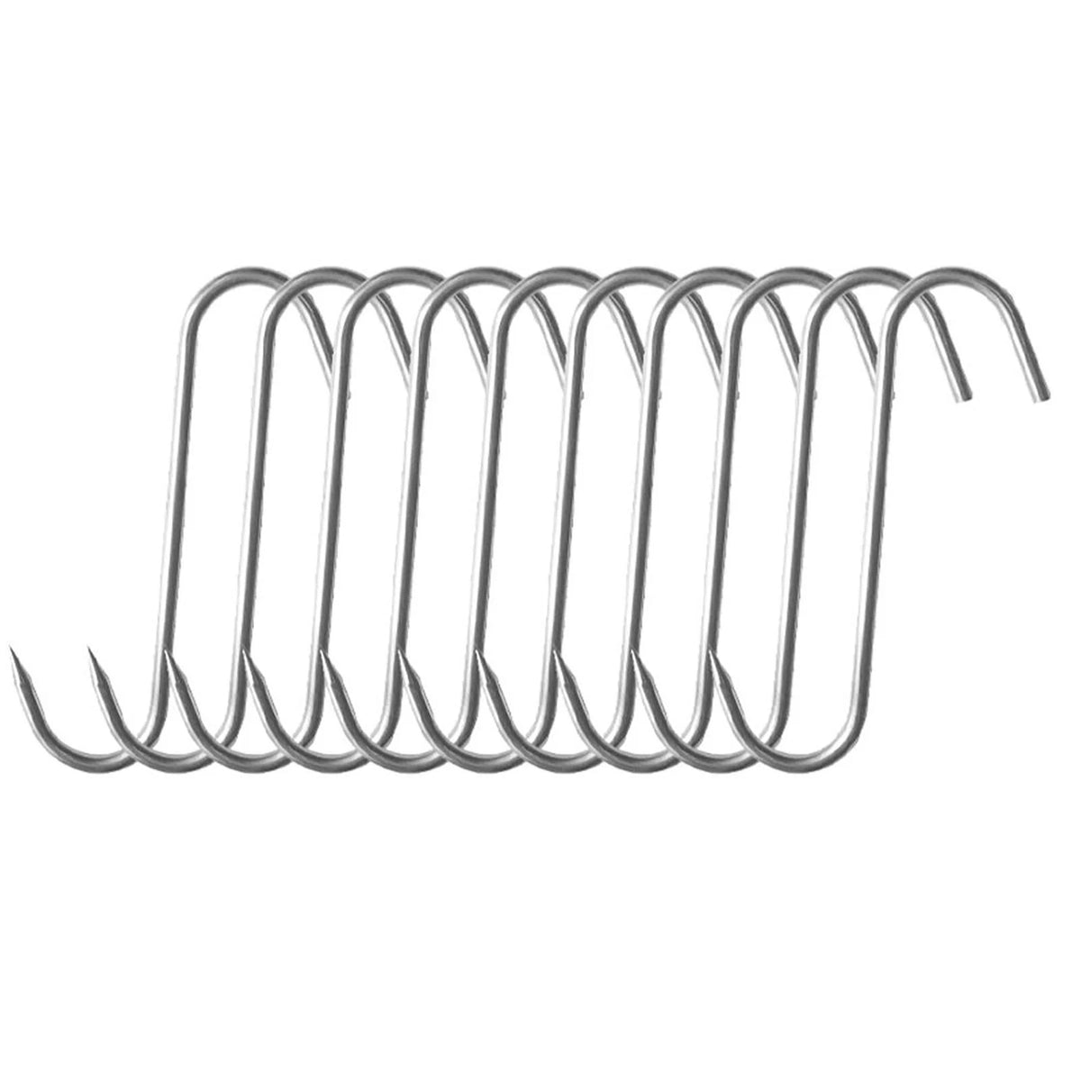 Set of 10 Meat Hooks 15cm for Butchering