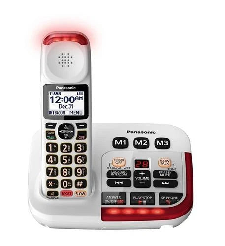 Panasonic TGM420W Amplified Cordless Phone with Answering System