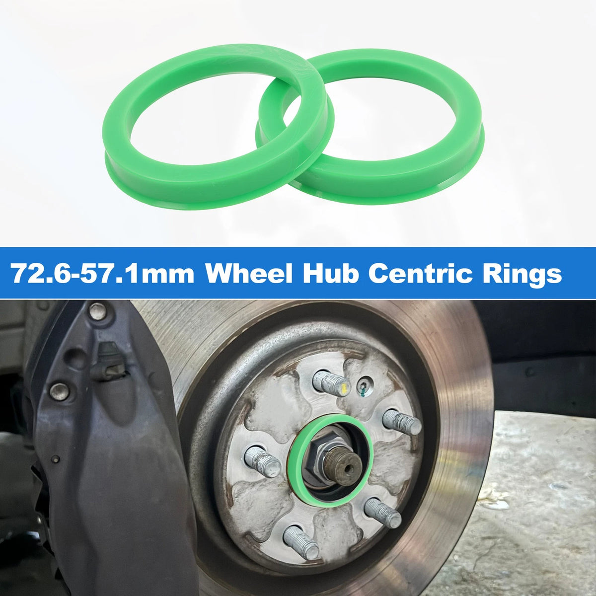 Set of 4 Hub Centric Rings OD 72.6mm ID 57.1mm for Universal Fit