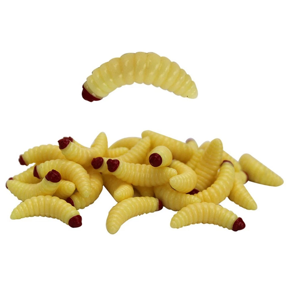 Set of 4 Realistic Shape Fishing Baits Dipped Head Bread Worms