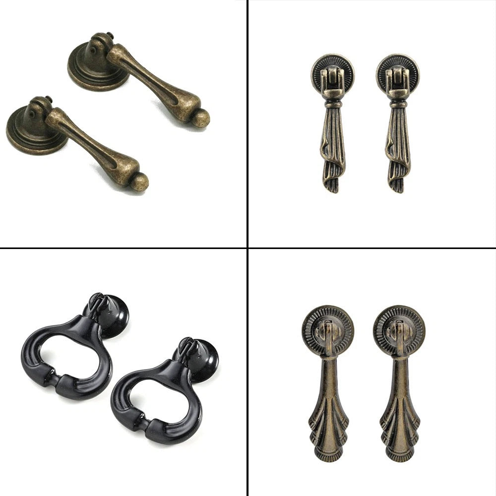 Set of 10 Antique Cupboard Pull Handles for Kitchen Cabinet (Fits )