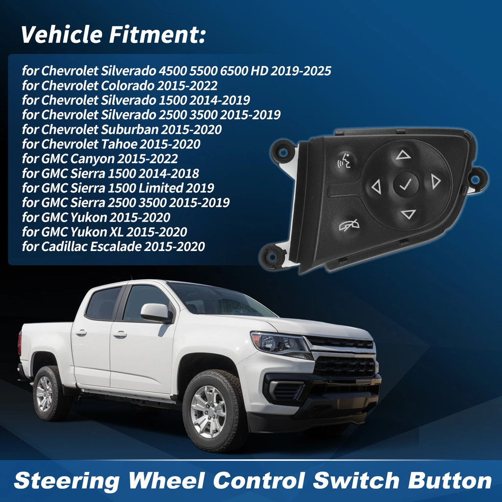 Steering Wheel Audio Phone Control Switch Replacement for Silverado Sierra (2019–2023)