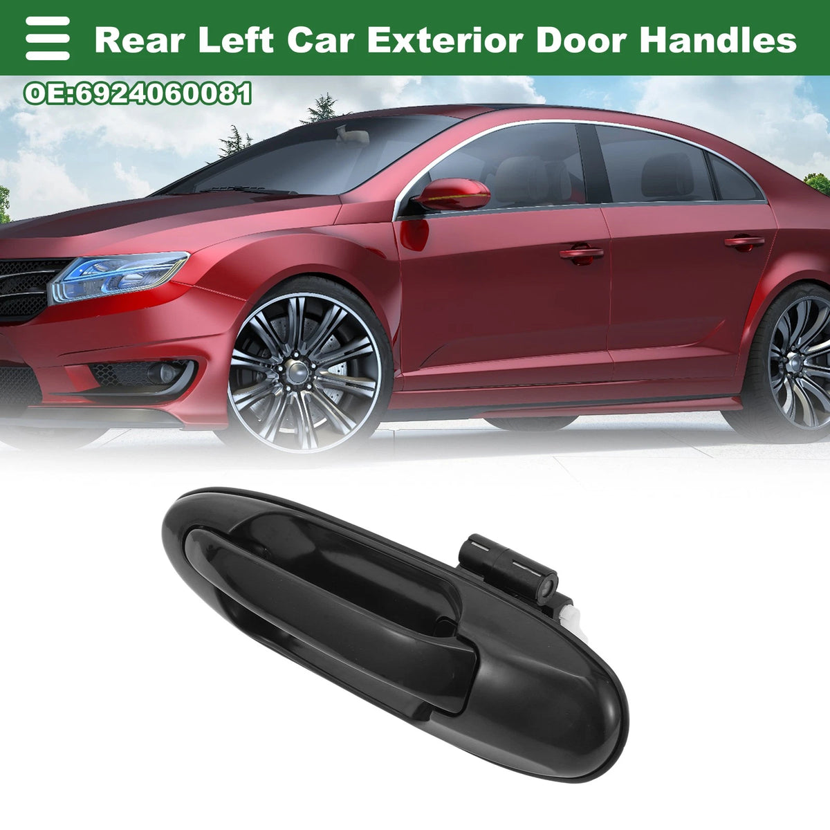 Exterior Door Handle Rear Left Replacement for Toyota Land Cruiser (2008–2019)