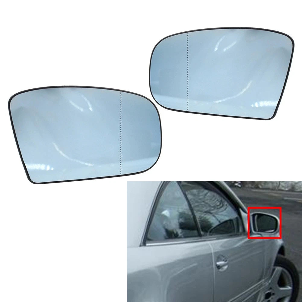 1 Pair Heated Side Mirror Glass with Plate for Benz S CL Class (2000–2006)