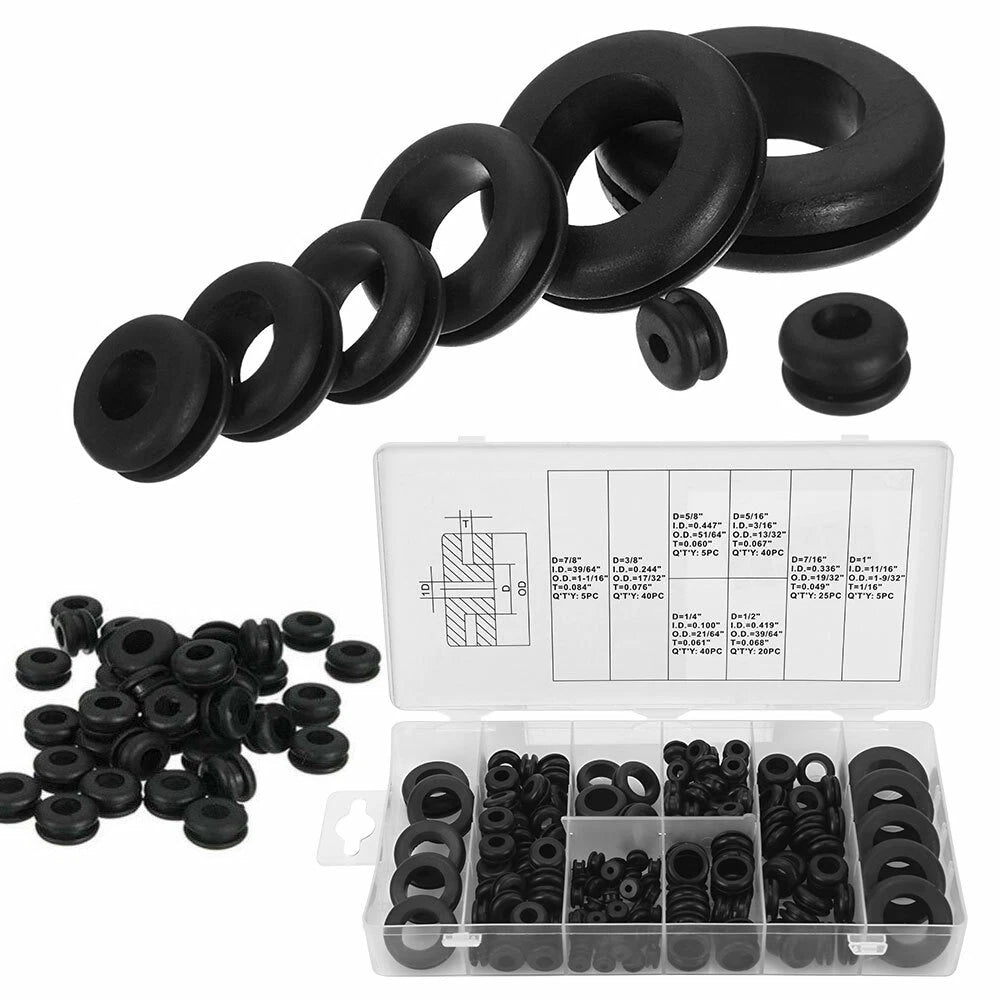 Wiring Blanking Grommet Set of 200 Rubber Open Closed Bung for