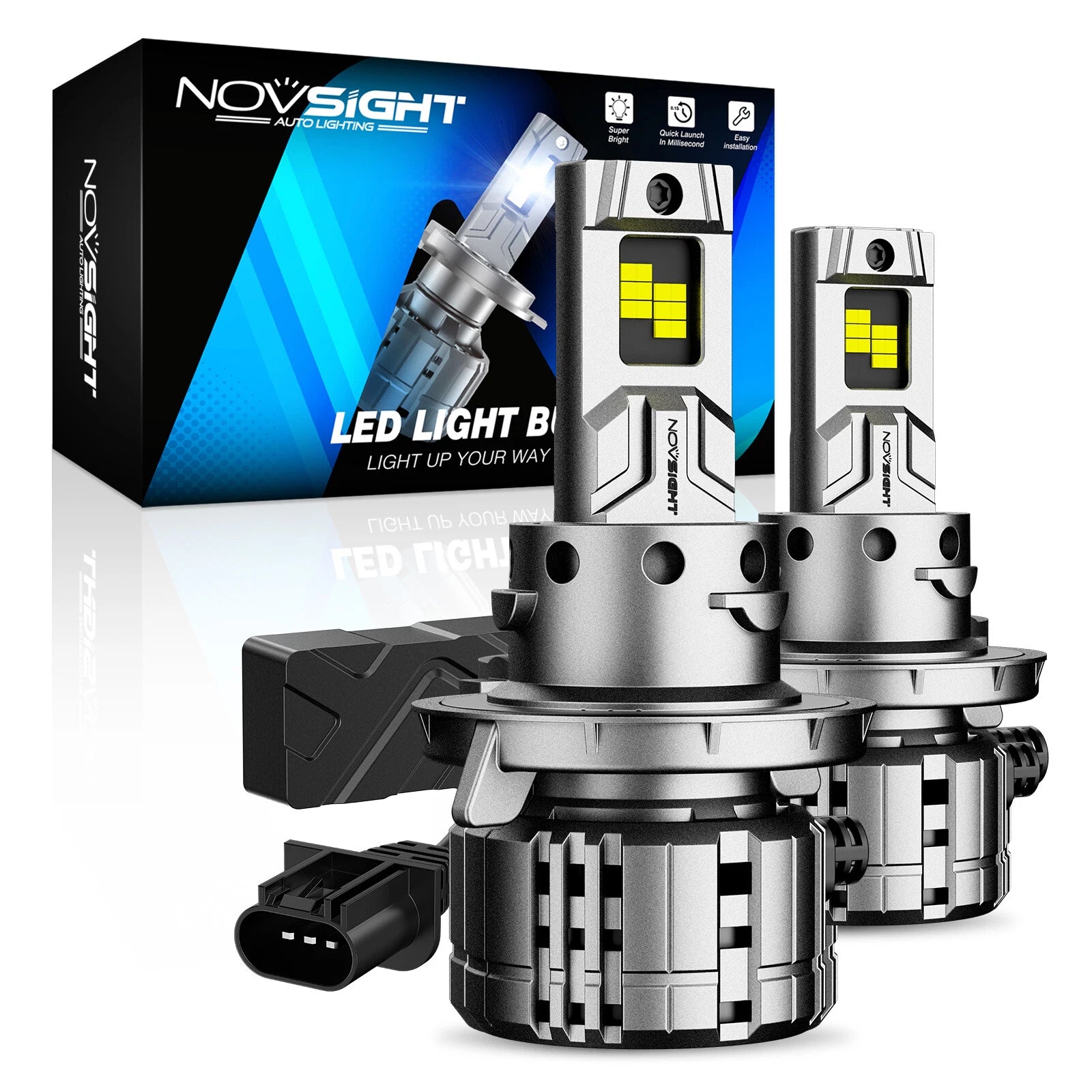 2X H13 LED Headlight Bulbs for NOVSIGHT (6500K)