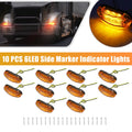 10PCS Amber LED Side Trailer Marker Lights 12V-24V for All Trailers (2000–2024)