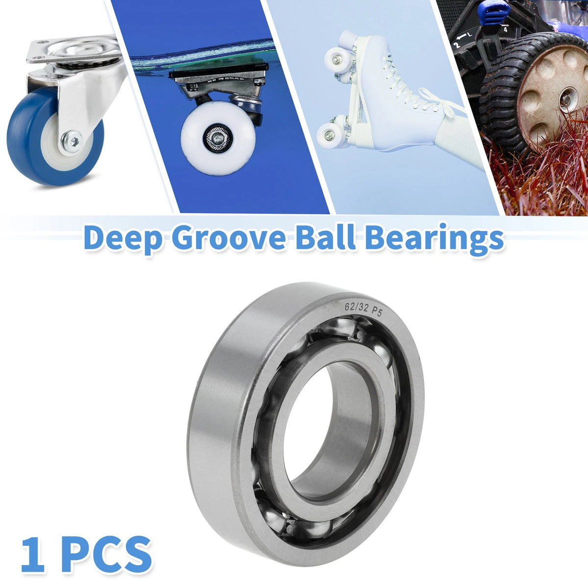 1 Pc Deep Groove Ball Bearing for Scooter Skateboard (32x65x17mm)