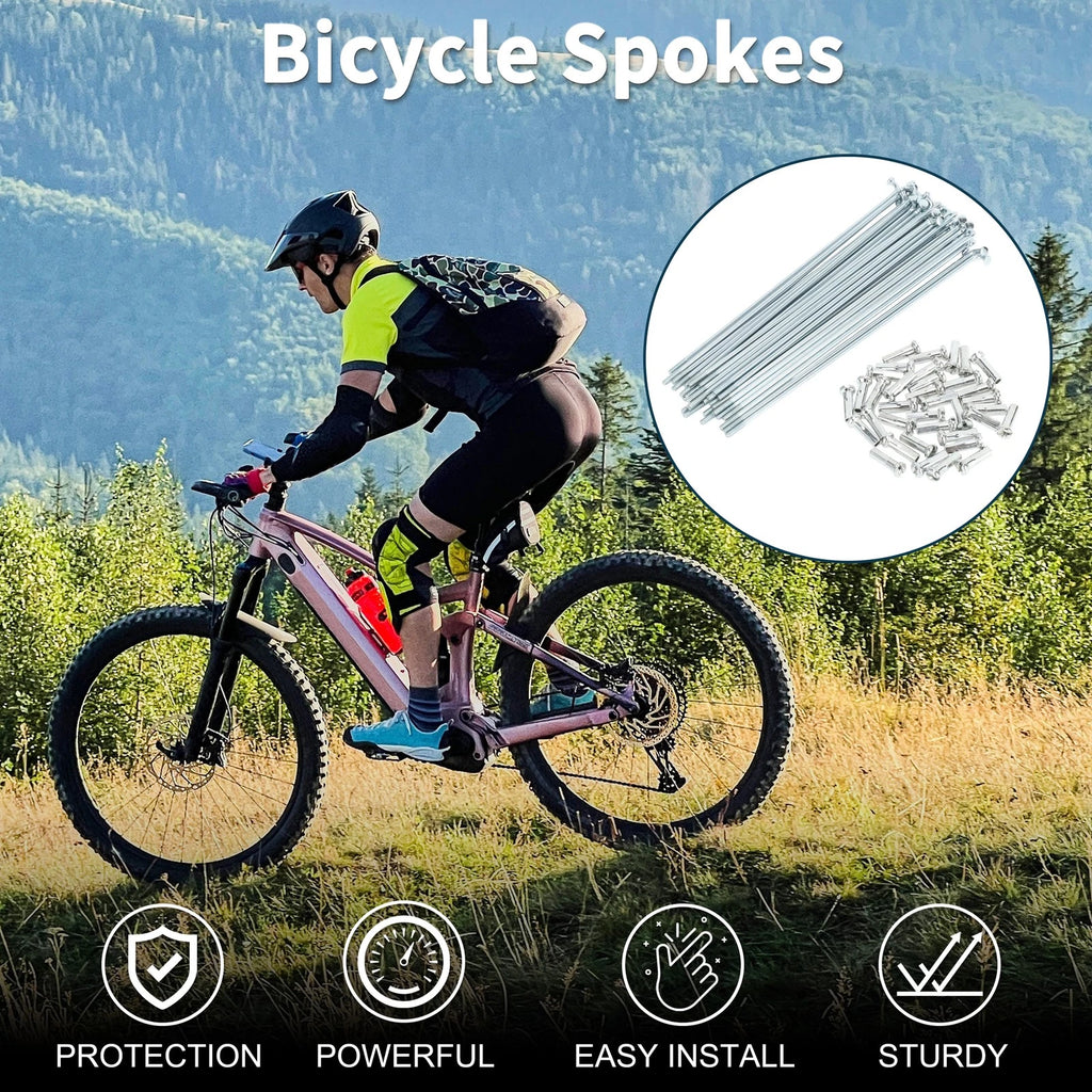 Bicycle Spokes Nipple Set 14G 125mm Carbon Steel Galvanized Universal (Universal)
