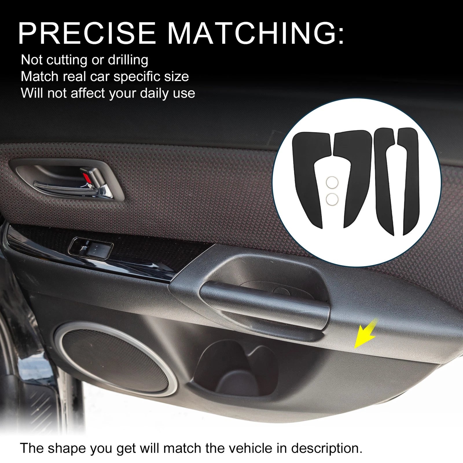 Car Door Anti Kick Pad Leather Protector for BMW 5 Series (2007–2009)