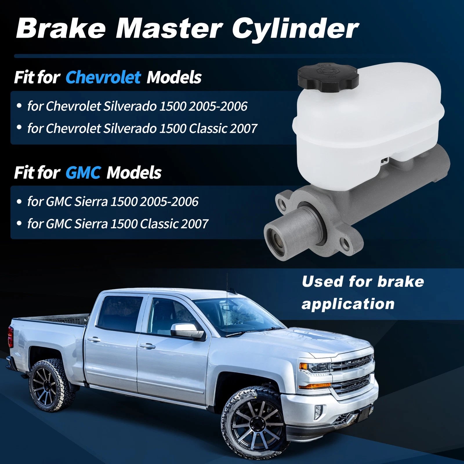 Brake Master Cylinder with Reservoir Replacement for Chevy Silverado 1500 (2010–2013)