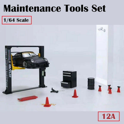 1/64 Scale Diecast Garage Maintenance Tool Set for Model Cars