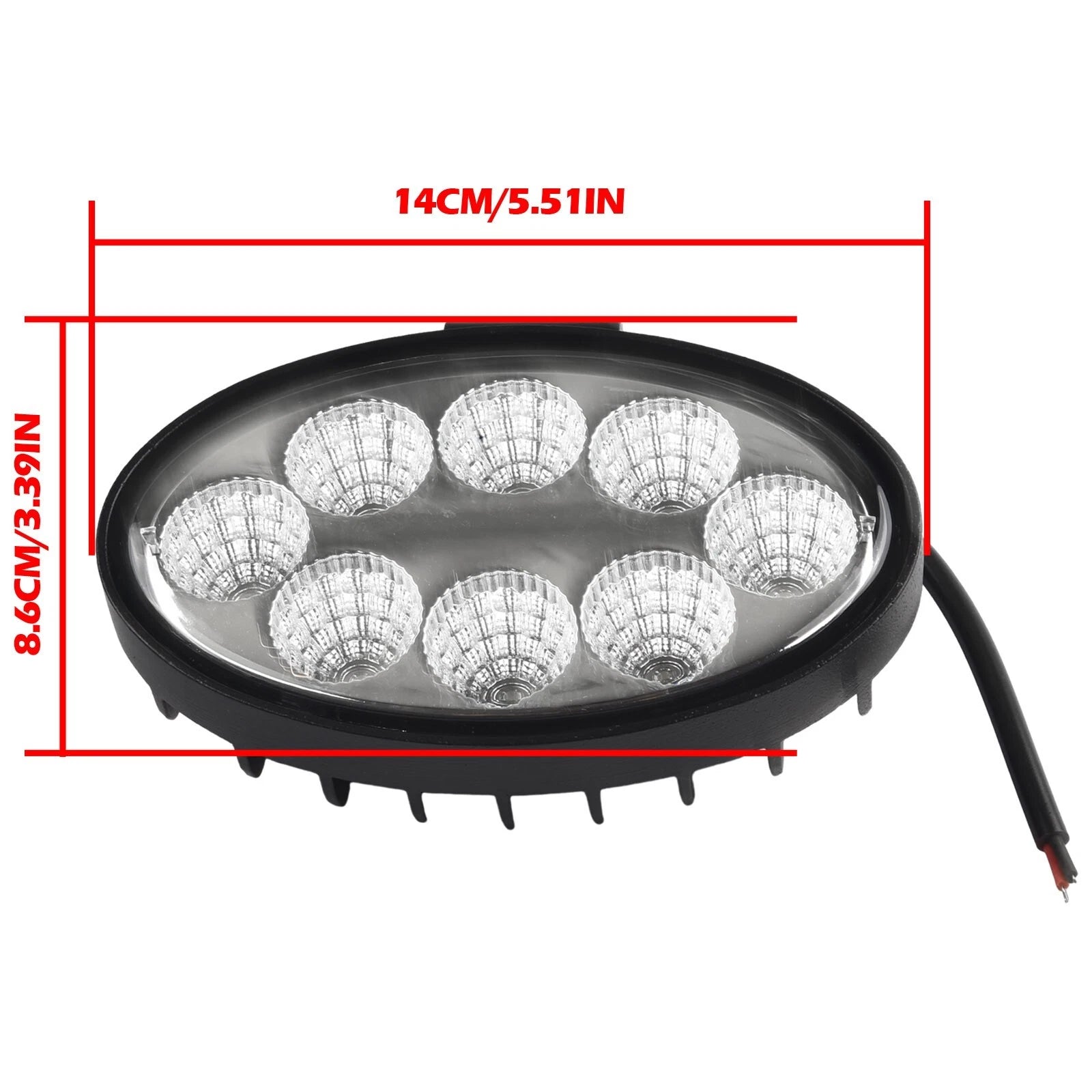 5-Inch Oval LED Work Lamp Flood Beam for Universal Applications