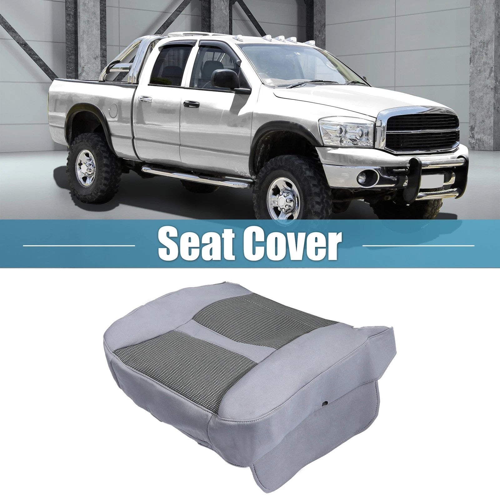 Driver Seat Cover Bottom Cloth Gray Left for Dodge Ram 1500 2500 3500 (2006–2009)