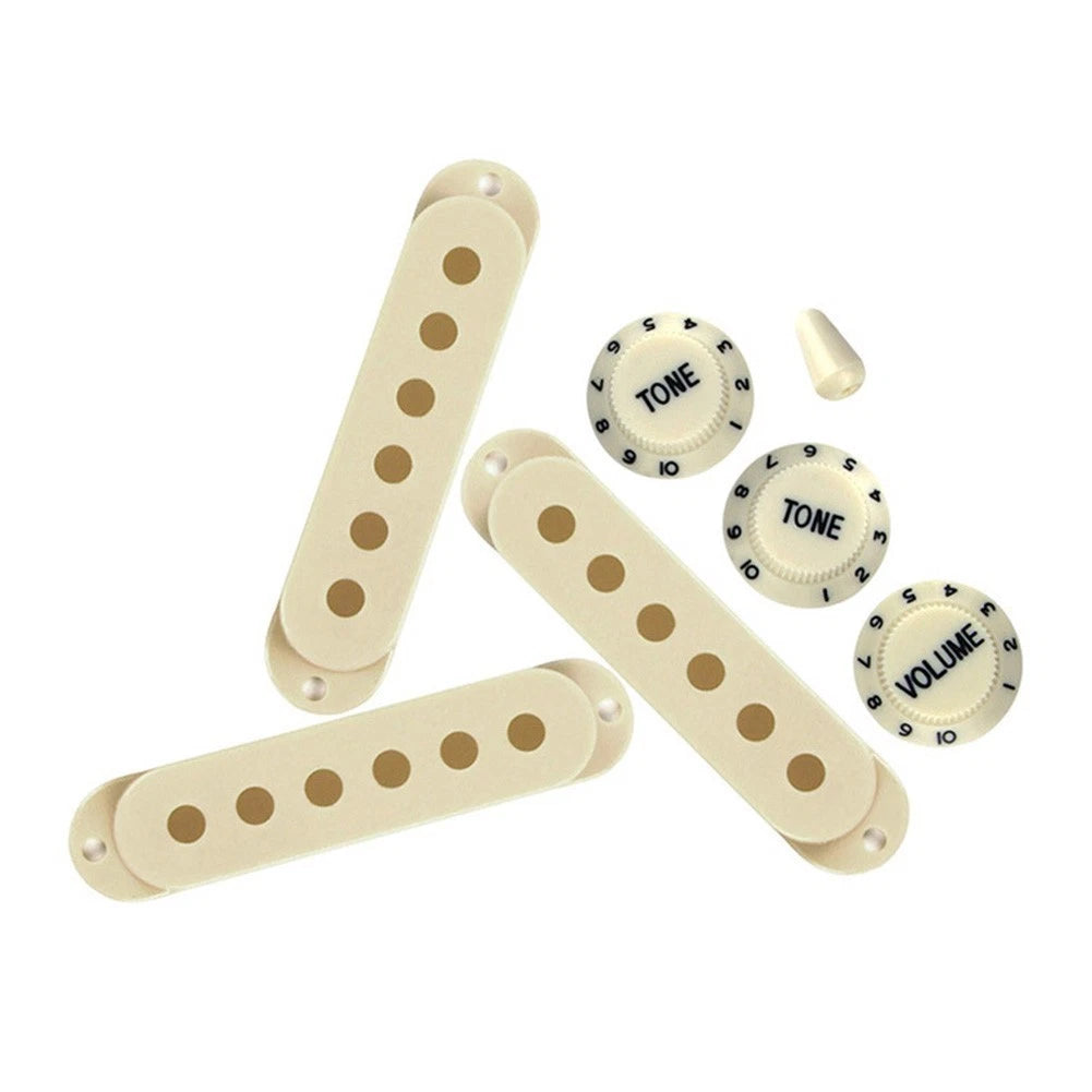 Knobs & Tips Set of 6 for Strat Guitars Pickup Covers 48/50/52mm