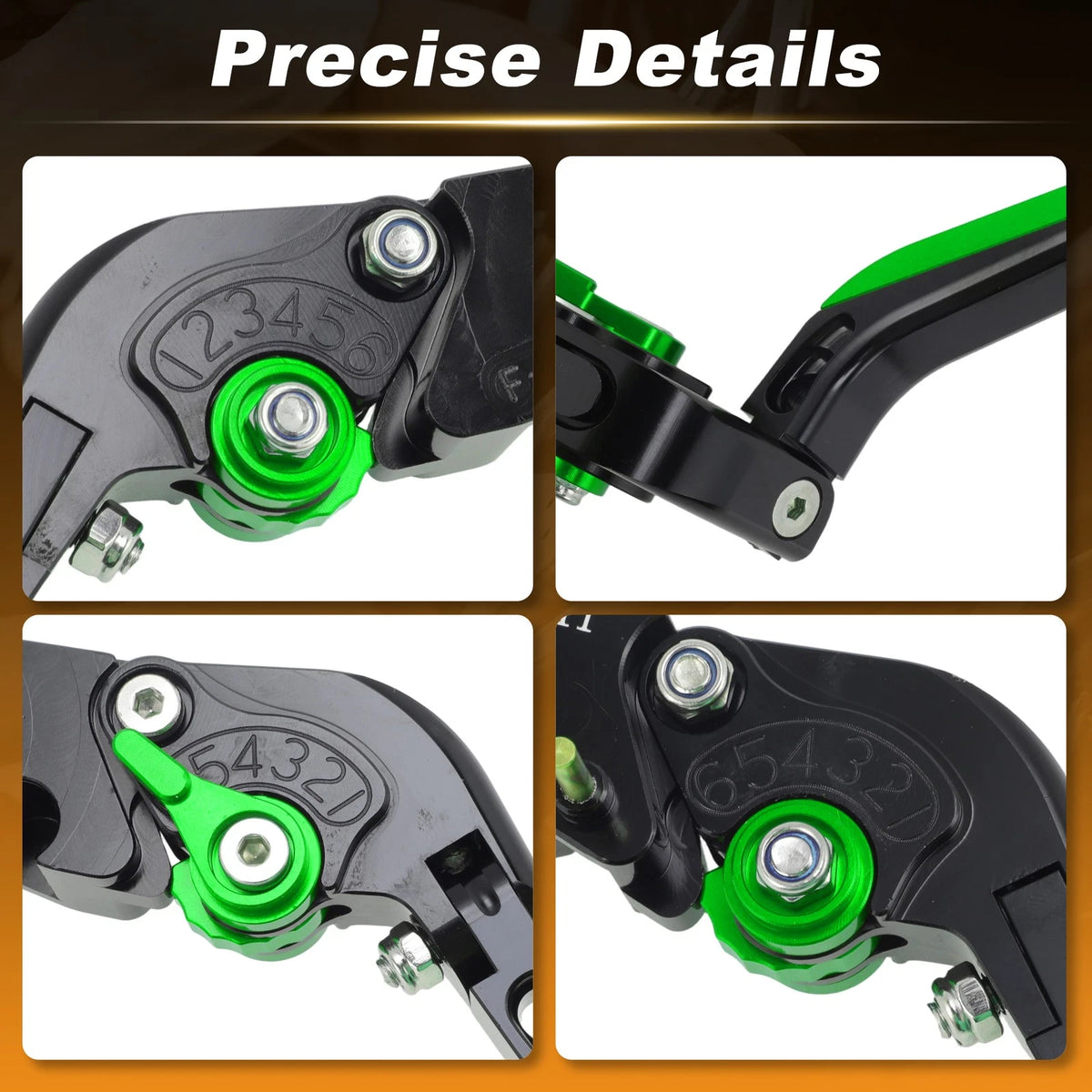 Brake Clutch Levers for Ducati Diavel (2011–2022) Black Handle Green End