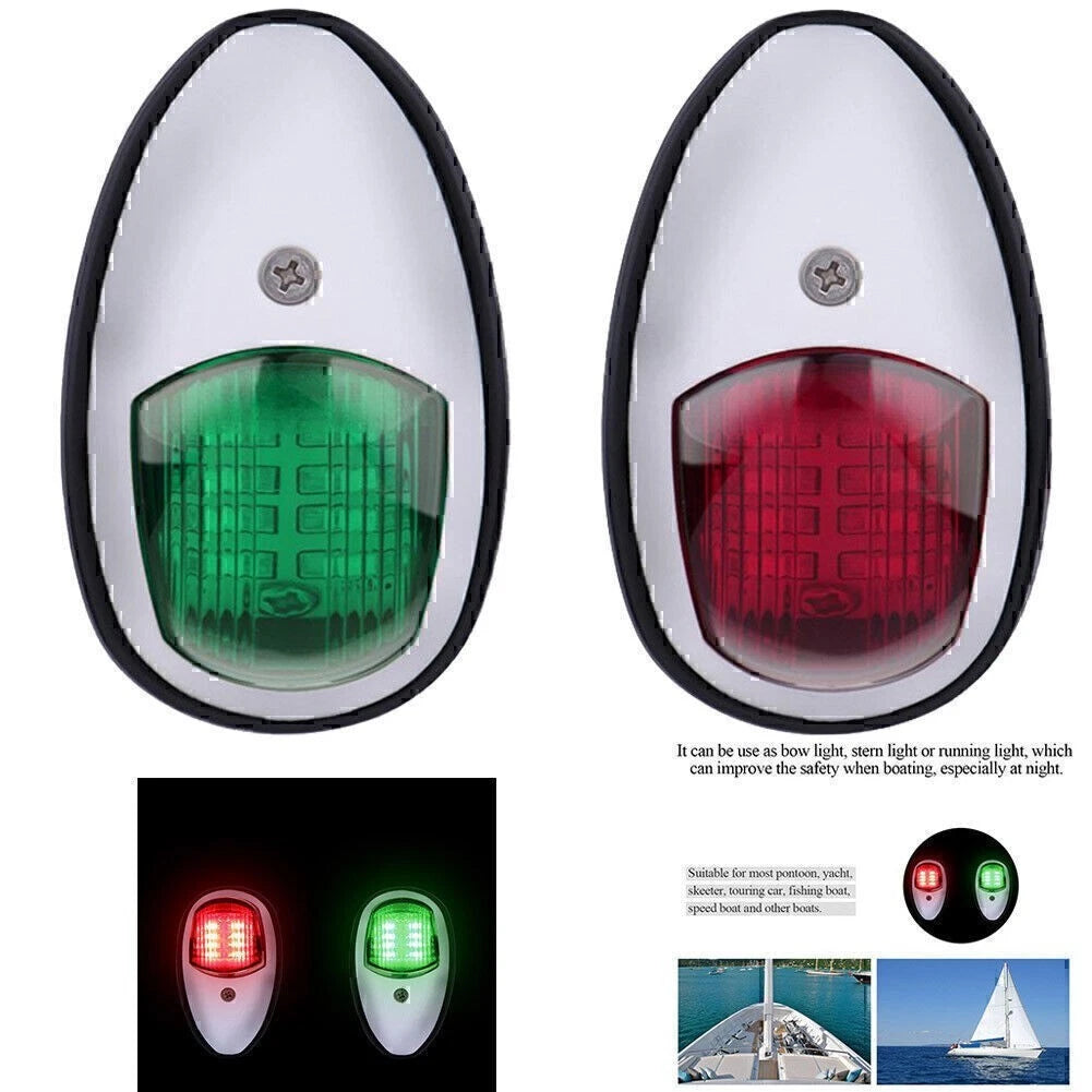 Set of 4 LED Navigation Lights for Marine Boat Yacht Pontoon (12V)