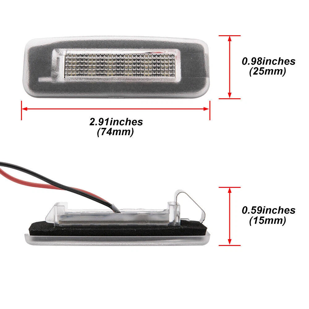 18-SMD 6000K White LED License Plate Lights for Ford Focus MK1 (1998–2005)