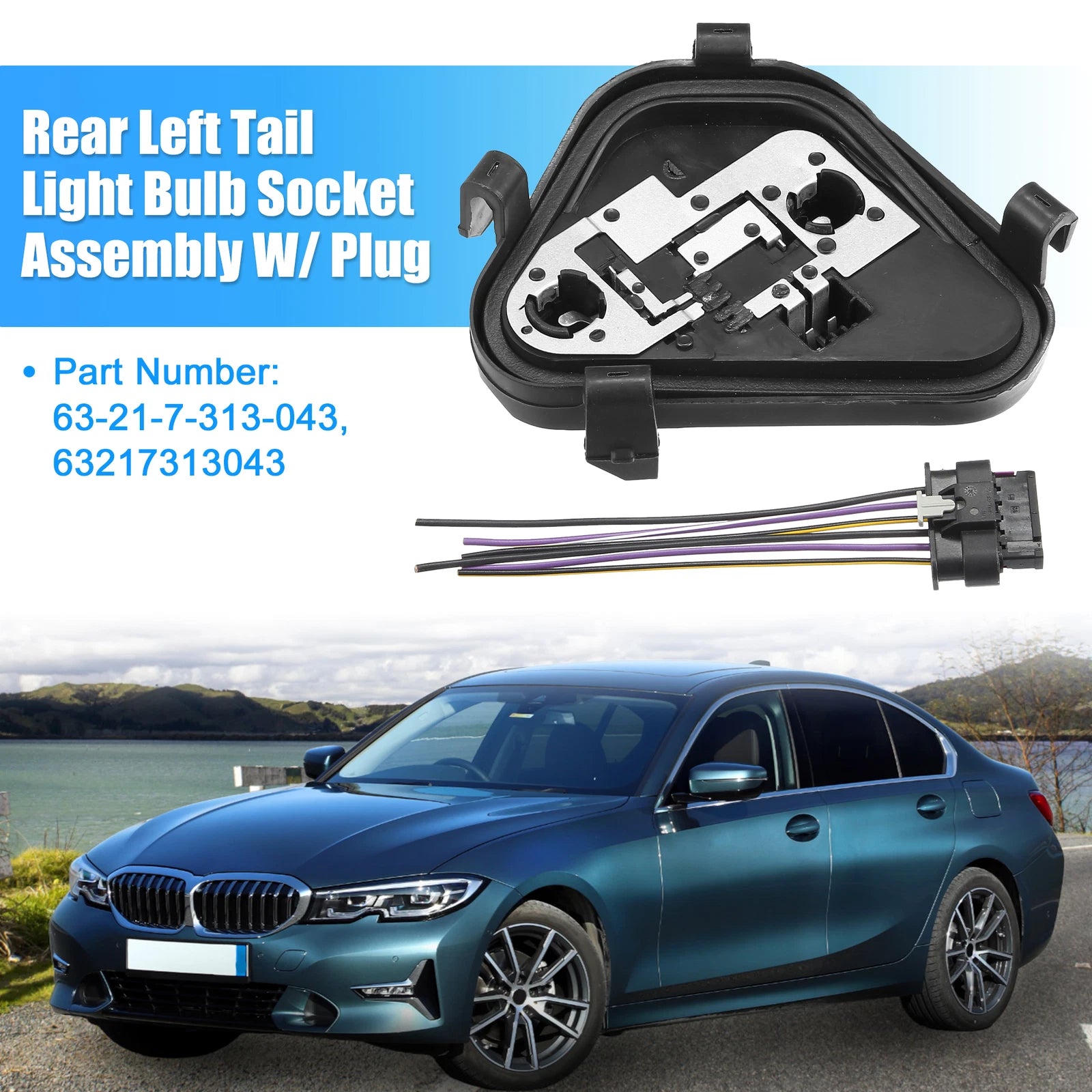 Tail Light Socket Plug Rear Left Set for BMW (2007–2013)