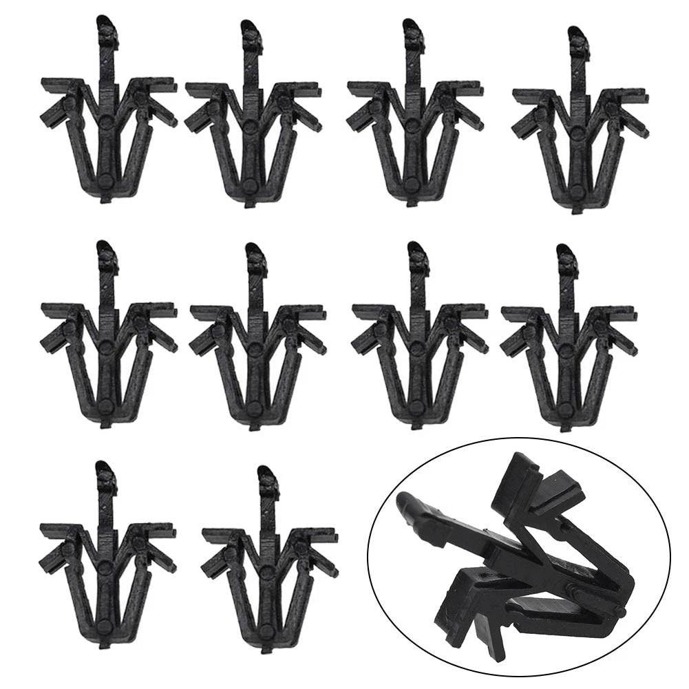 10X Clasp Fastener for Automotive Black Plastic