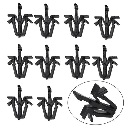 10X Clasp Fastener for Automotive Black Plastic