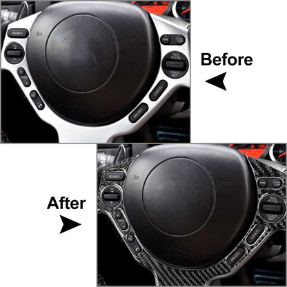 Steering Wheel Button Frame Cover Trim for Nissan GTR R35 (2008–2016) Carbon Black