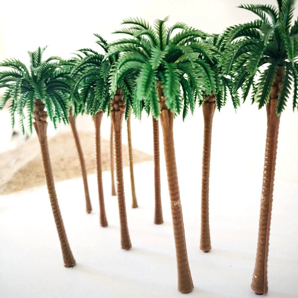 10Pcs Coconut Palm Trees for Landscape Scenery (Model Train)