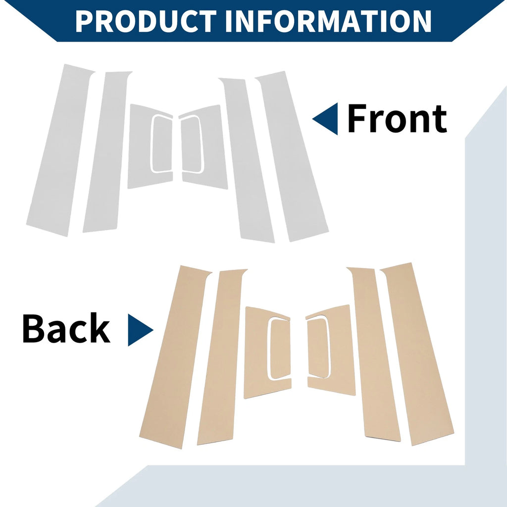 8 Pcs Door Pillar Window Trim Replacement for Honda HRV (2016–2021)