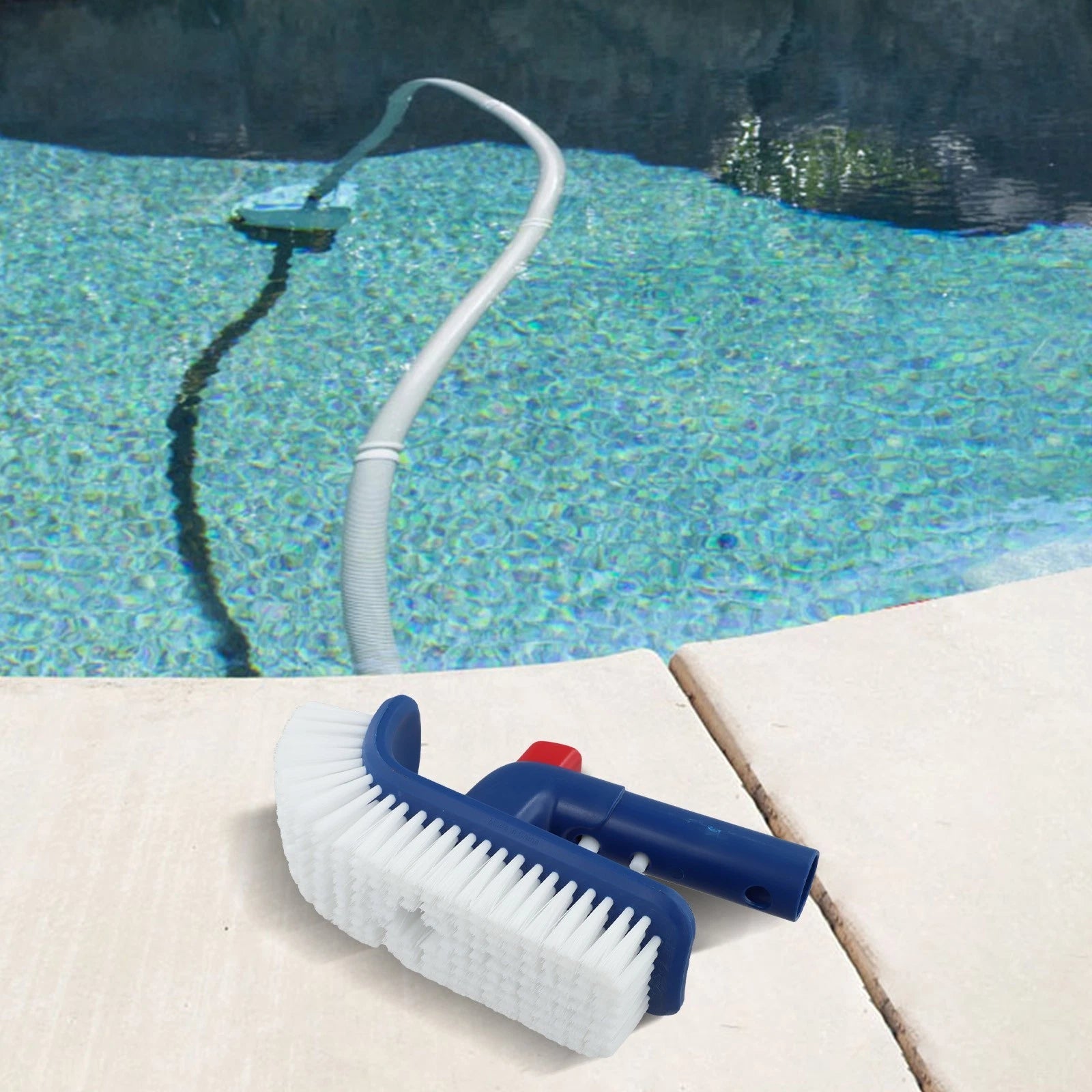 180 Degree Rotation Handle Pool Step Brush for Above Ground Pools