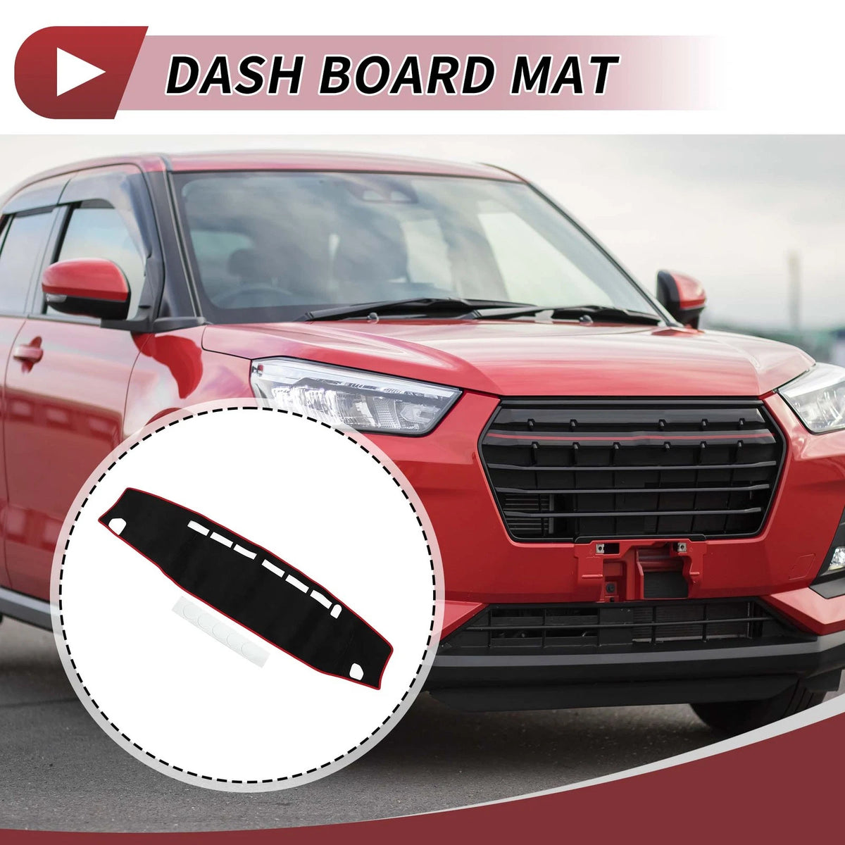 Dashboard Cover Mat for Daihatsu New Atrai S7 (2021–2024) Black Red