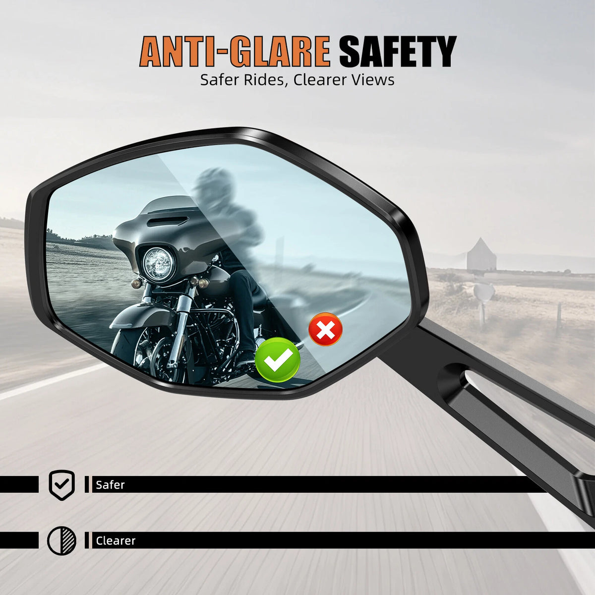 NICECNC Rearview Mirrors for Harley Softail FXST FLHC (2018–2023)