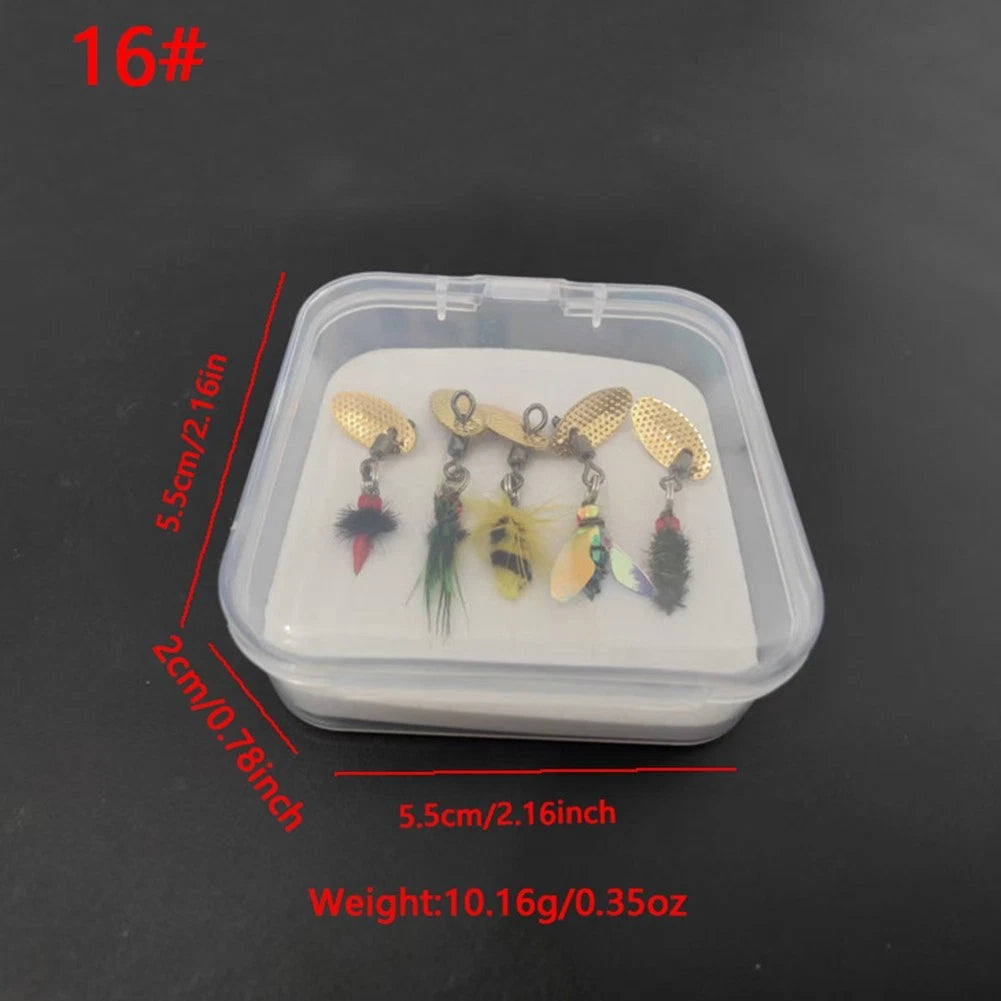 5pcs Assorted Fly Hooks for Bee Midge Pattern Tying (Freshwater, Saltwater)