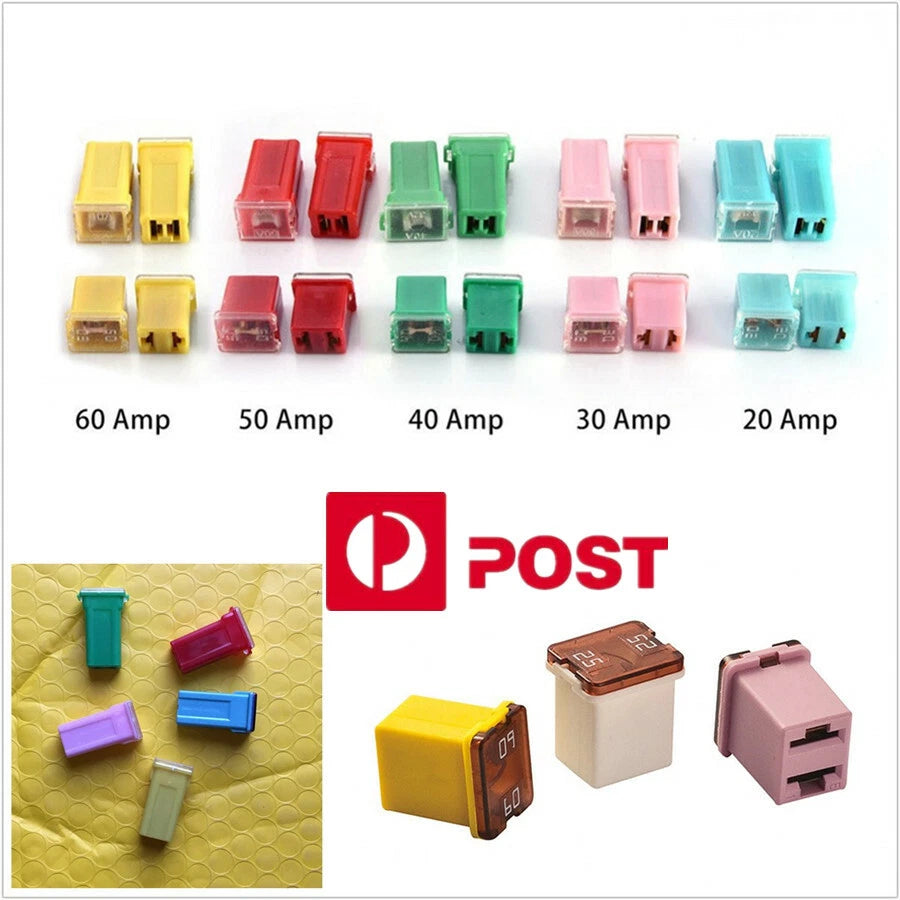 20 Pcs Square Fuse Assortment Kit for Car SUV (DC12-32V, 20A-60A)