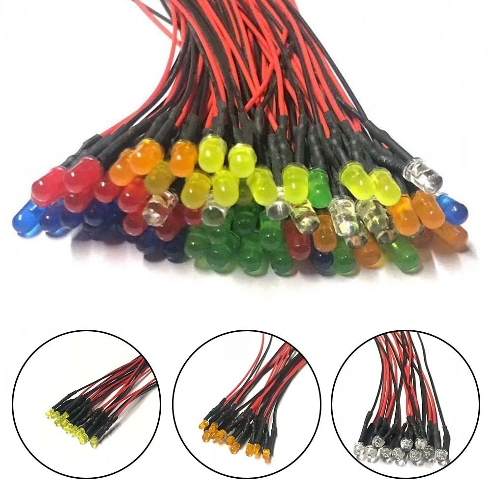 50PCS Multicolored LED Diodes for Crafts and Projects
