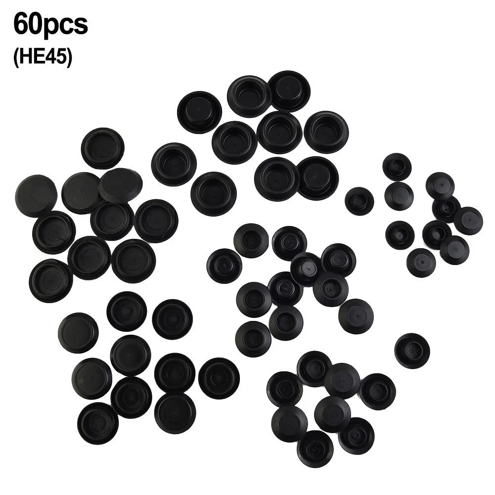 60 Piece Flush Mount Hole Plug Set for Automotive Applications