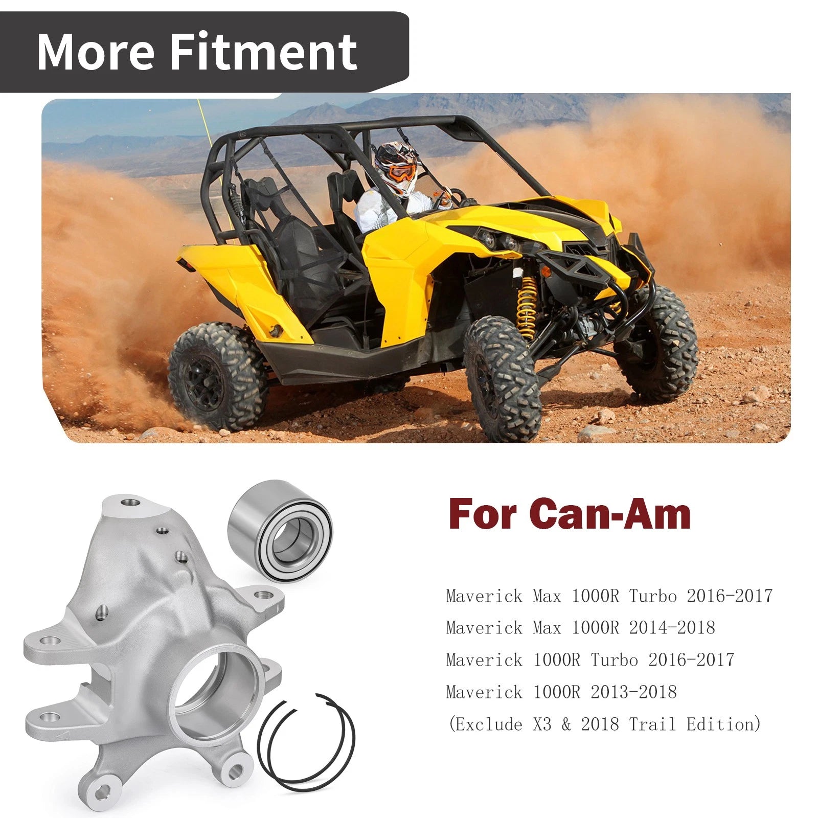 Rear Left Wheel Axle Knuckle for Can-Am Maverick Max 1000R (2014–2018) w/ Bearing