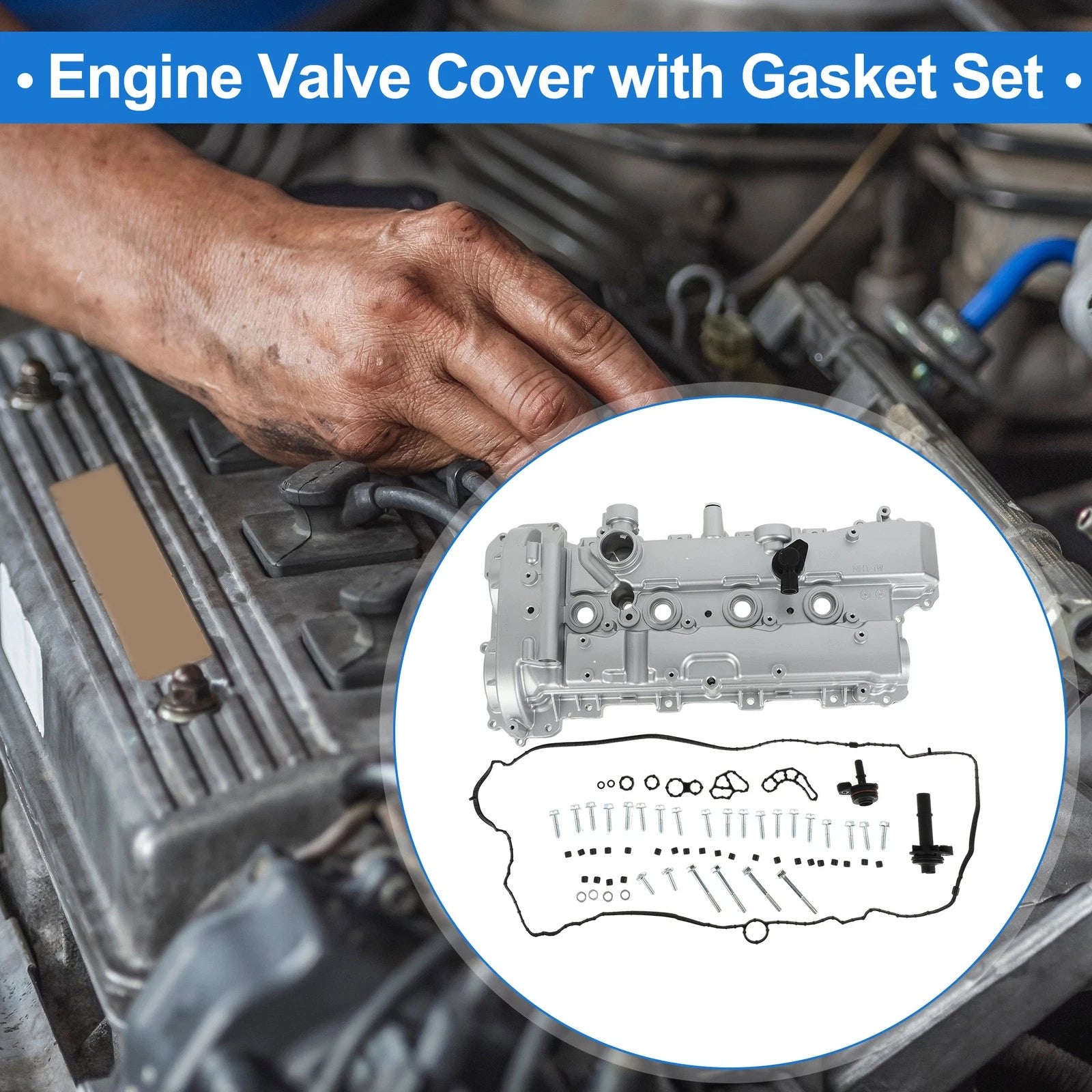 Front Engine Valve Cover with Gasket Replacement for Chevrolet Malibu (2013–2022)