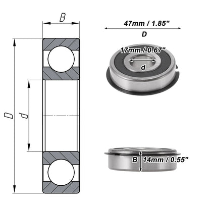 6303NR2RS Deep Groove Ball Bearings for Scooter Skateboard (17x47x14mm)