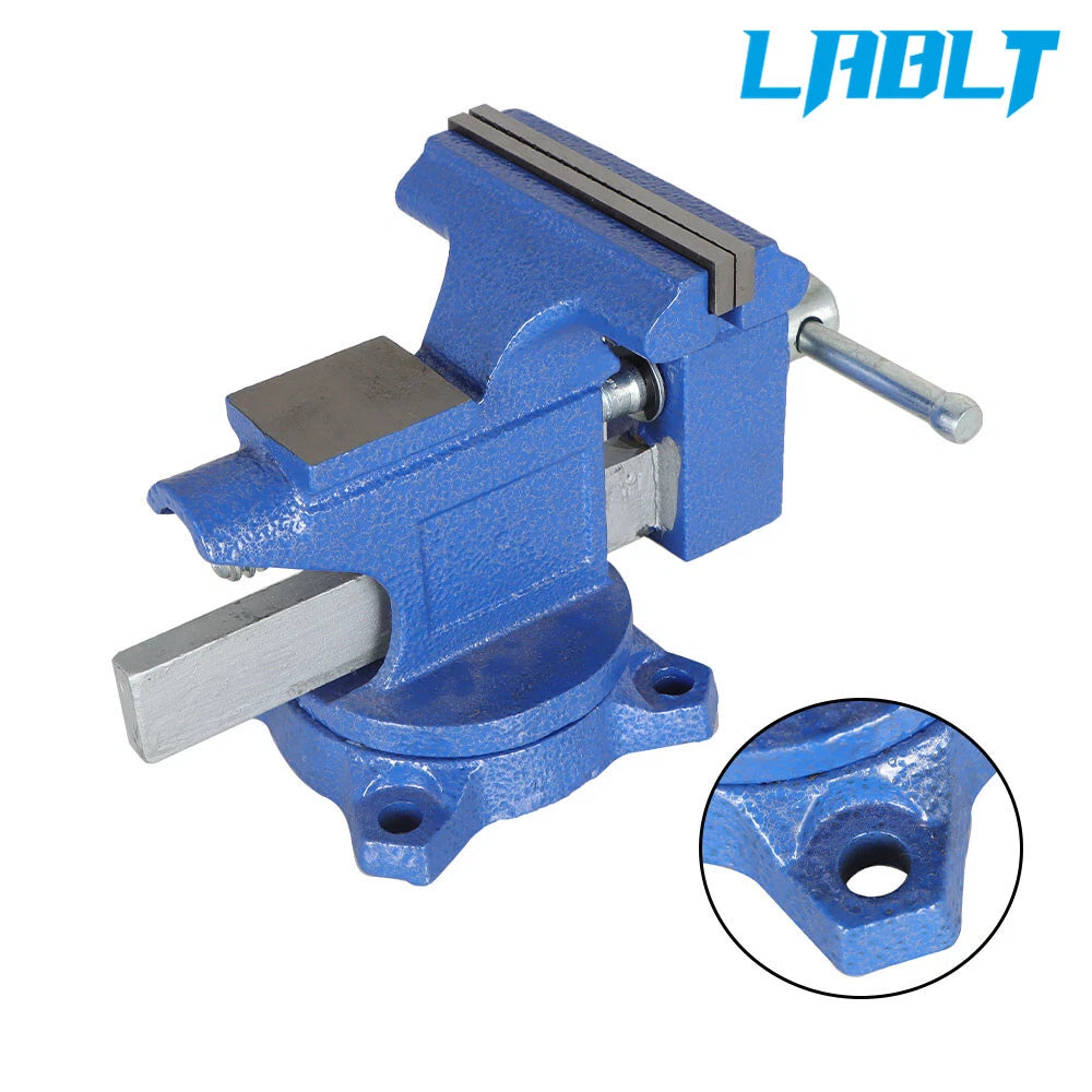 4-1/2" Heavy Bench Vise with Anvil Swivel Locking Base
