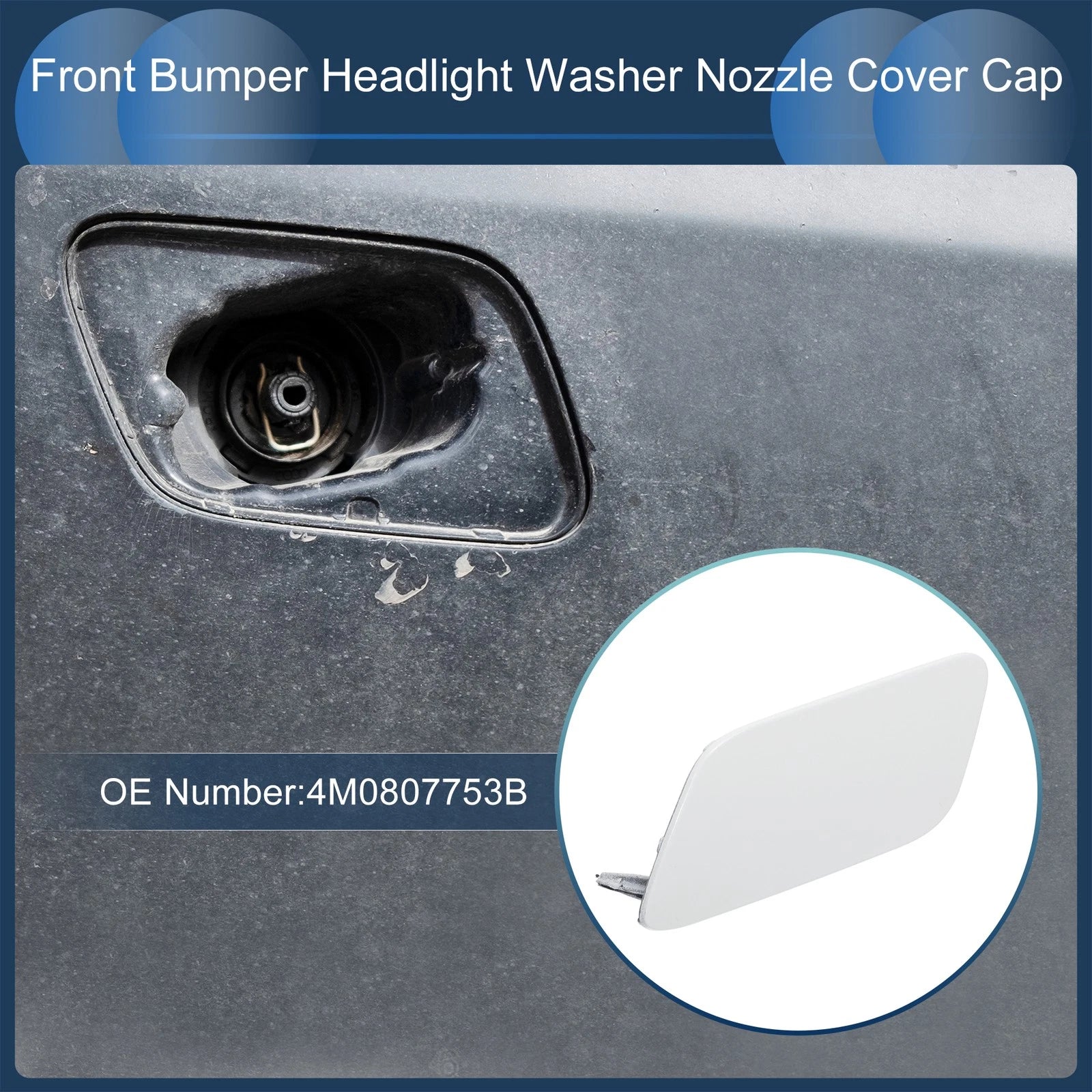 Front Left Washer Nozzle Cover Cap Replacement for Audi Q7 (2017–2019)