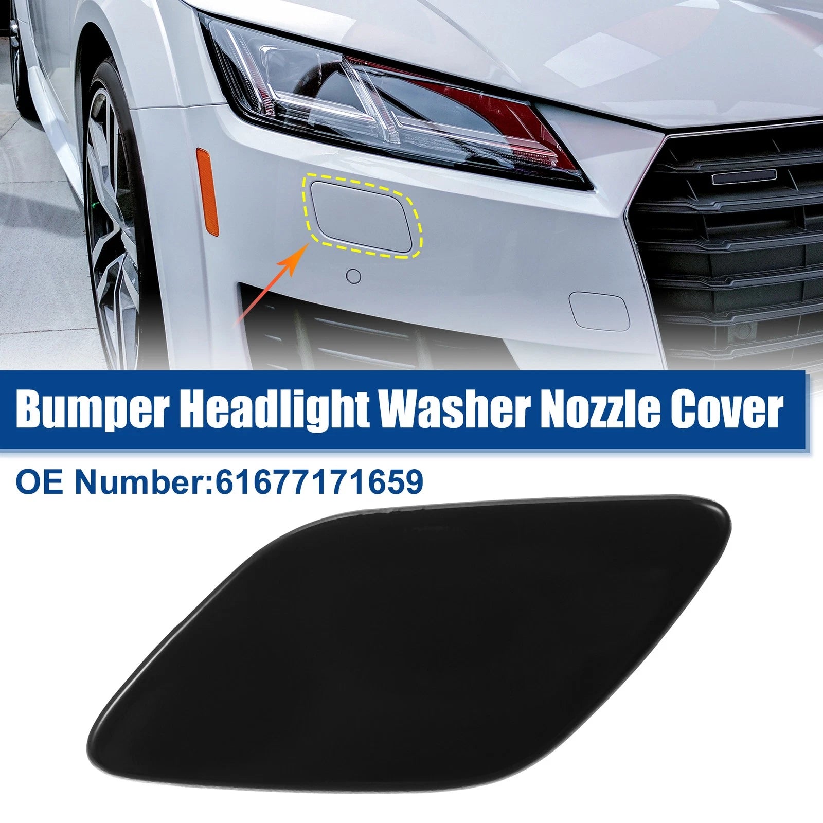 Front Bumper Headlight Washer Cover Cap Replacement for BMW 335i (2012–2018)