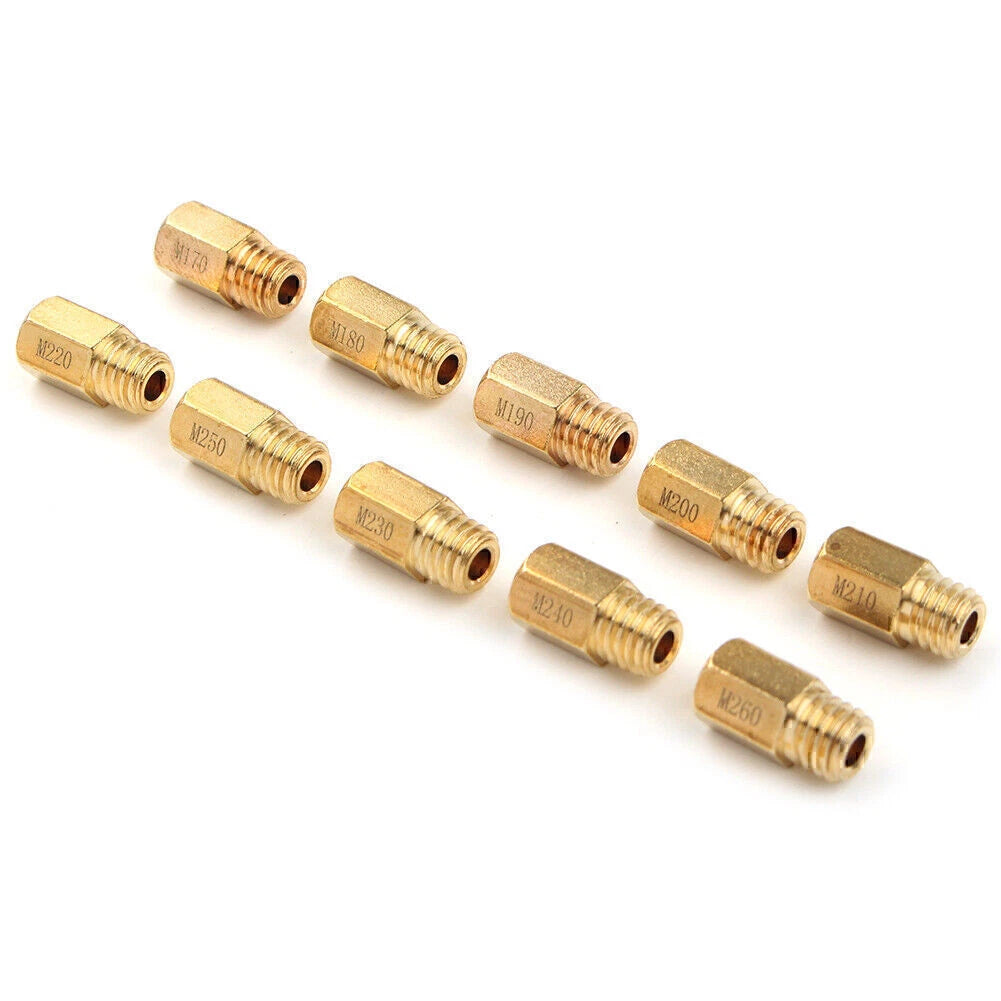 10 Pcs Hex Type Main Jets for Mikuni VM/TM/TMX Carburetor (170-260)