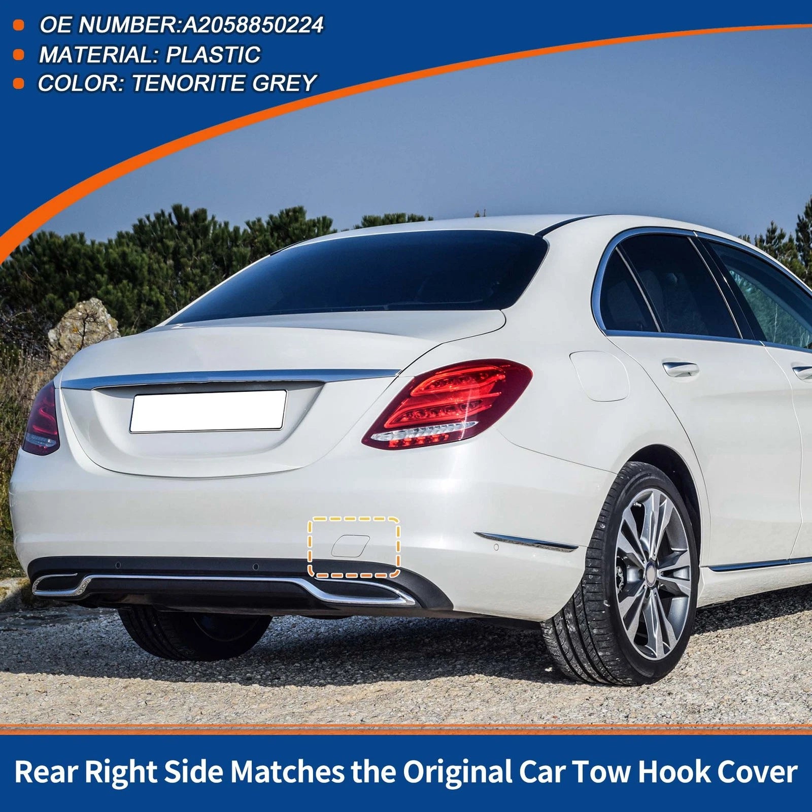 Rear Tow Hook Cover Replacement for Mercedes-Benz A-Class W177 (2019–2023)