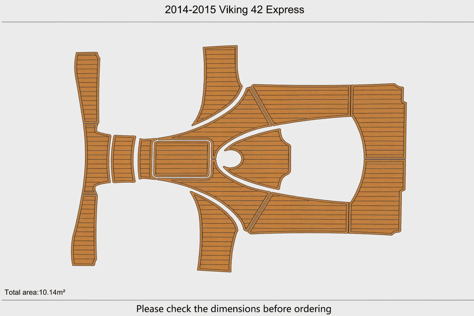 EVA Pad Teak Deck Flooring Mat for Viking 42 Express (2014)